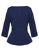 Blue 1960s Peter Pan Collar Belt Top, vintage top, retro blouse - perfect for women who love vintage and retro fashion