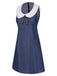 Blue 1960s Peter Pan Collar Denim Dress, vintage dress, retro fashion - perfect for women who love vintage and retro fashion