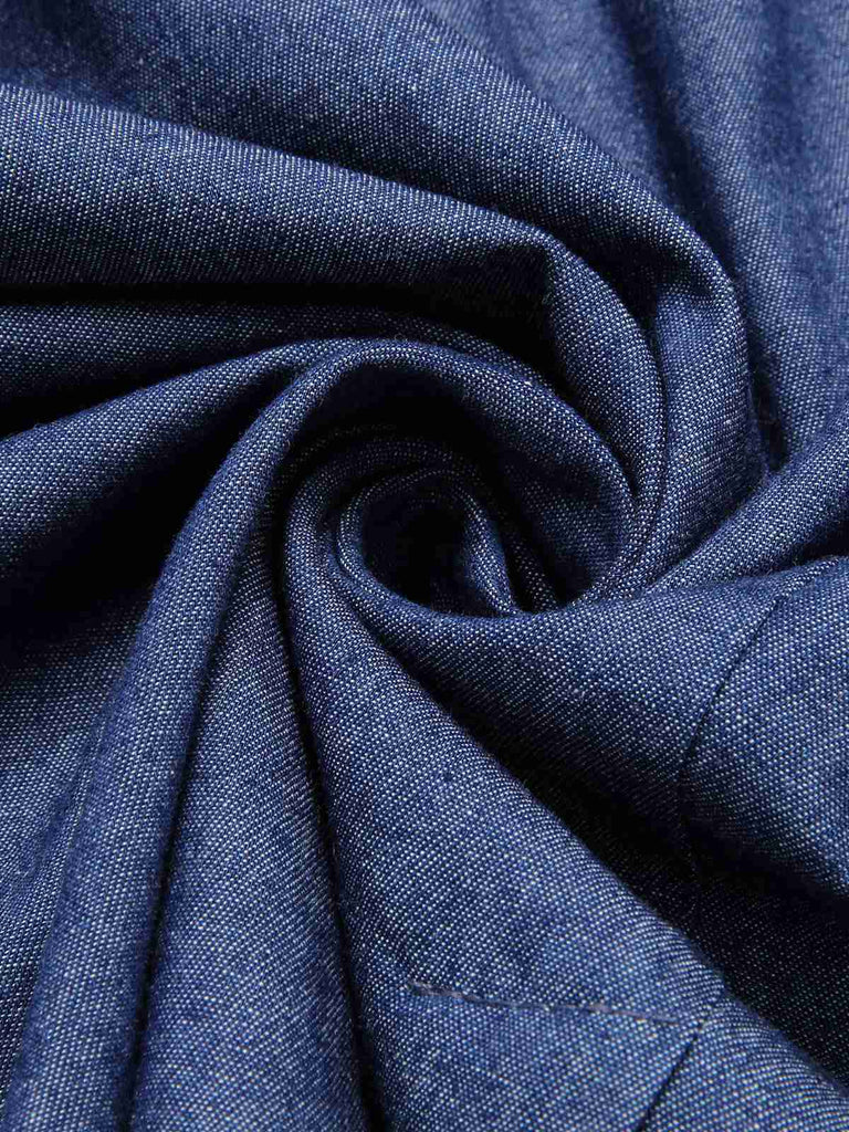 Blue 1960s Peter Pan Collar Denim Dress, vintage dress, retro fashion - perfect for women who love vintage and retro fashion