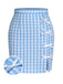 Blue 1960s Plaid BowKnot Skirts, vintage skirt, retro style - perfect for women who love vintage and retro fashion