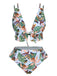 She's wearing Blue 1960s Plants Back Tie Ruffles Swimsuit and the whole beach remembers the 1960s