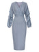 Blue 1960s Polka Dot V-Neck Pencil Dress, vintage dress, retro fashion - perfect for women who love vintage and retro fashion