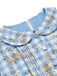 Blue 1960s Puff Sleeve Floral Plaid Dress: timeless style reimagined
