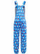 Blue 1960s Santa Claus Print Overalls Jumpsuit - vintage jumpsuit, retro fashion