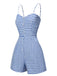 Blue 1960s Spaghetti Strap Plaids Romper: timeless 1960s elegance she makes her own