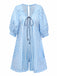 Blue 1960s Striped Short Sleeve Romper 2