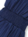 Blue 1960s V-Neck Wrap Striped Shirt Dress - vintage dress, retro fashion
