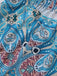 Blue 1970s Boho Paisley Halter Fit Flare Midi Dress, vintage dress, retro fashion - perfect for women who love vintage and retro fashion