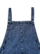 Blue 1970s Denim Wide-Leg Overalls Frayed Jumpsuit | vintage romper, retro jumpsuit, playful style - perfect for retro fashion enthusiasts