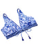 This Blue 1970s Floral High-Waist Swimsuit carries 1970s vacation dreams in every stitch