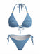 Blue 1970s Halter High Waist Tankini Set - vintage fashion, retro style