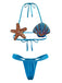 Blue 1970s Shell & Starfish Bikini Set: beautiful vintage swimwear, retro swimsuit, pin-up style with timeless appeal