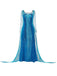 Blue 1970s Solid Sequined Elsa Cape & Dress - vintage dress, retro fashion