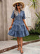 1970s VNeck Half Sleeves Denim | 1970s | vintage dress, retro fashion