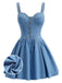 Elegant Dark Blue 1980s Vintage Dress 1