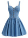 Elegant Dark Blue 1980s Vintage Dress 3