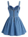Elegant Dark Blue 1980s Vintage Dress 5