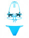 Blue 1980s Halter Starfish Bikini Set - vintage fashion, retro style