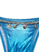 Blue 1980s Metallic Shell Halter Bikini Set: beautiful vintage swimwear, retro swimsuit, pin-up style with timeless appeal