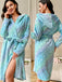 Blue 1980s Star Print Hooded Fleece Robe - vintage fashion, retro style