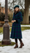 Blue & Green 1940s Plaid Notched Collar Coat - vintage fashion, retro style