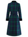 Blue & Green 1940s Plaid Notched Collar Coat - vintage fashion, retro style