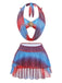 Blue & Red 1950s Gradient Glitter Halter Skirt Swimsuit Set: beautiful vintage skirt, retro style, swing skirt with timeless appeal