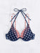 Blue & Red 1950s Stars & Stripes Bikini Top - vintage fashion, retro style, elegant red