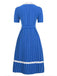 Blue & White 1940s Polka Dot Lapel Dress, vintage dress, retro fashion - perfect for women who love vintage and retro fashion