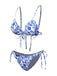 Blue & White 1950s Porcelain Strappy Bikini, vintage swimsuit, pin-up swimwear - perfect for women who love vintage and retro fashion