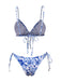 Blue & White 1950s Porcelain Strappy Bikini, vintage swimsuit, pin-up swimwear - perfect for women who love vintage and retro fashion