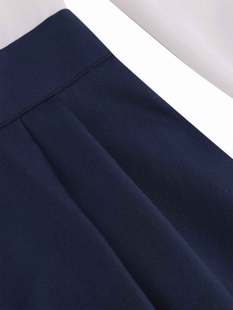 Blue & White 1950s Solid Patchwork Dress: timeless style reimagined