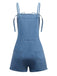 Blue 1950s Bow Tie Denim Romper - vintage jumpsuit, retro fashion