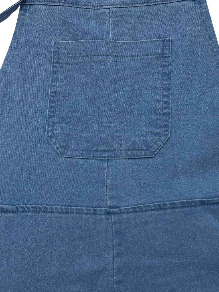 Blue 1950s Bow Tie Denim Romper - vintage jumpsuit, retro fashion