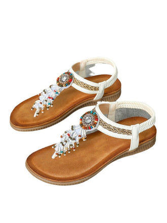 Bohemian Style Flip-Flop Tassel Sandals - vintage fashion, retro style, classic elegance for vintage lovers