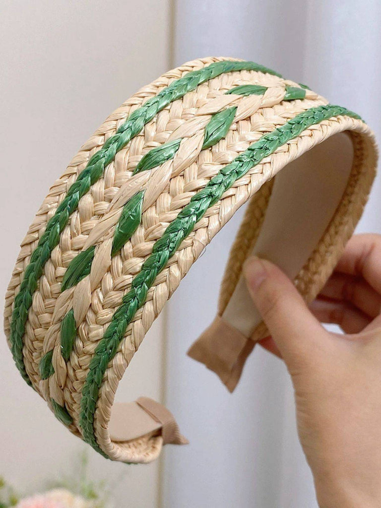 Boho Color Patchwork Braided Headband - vintage fashion, retro style