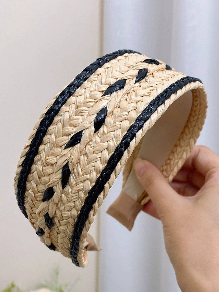 Boho Color Patchwork Braided Headband - vintage fashion, retro style
