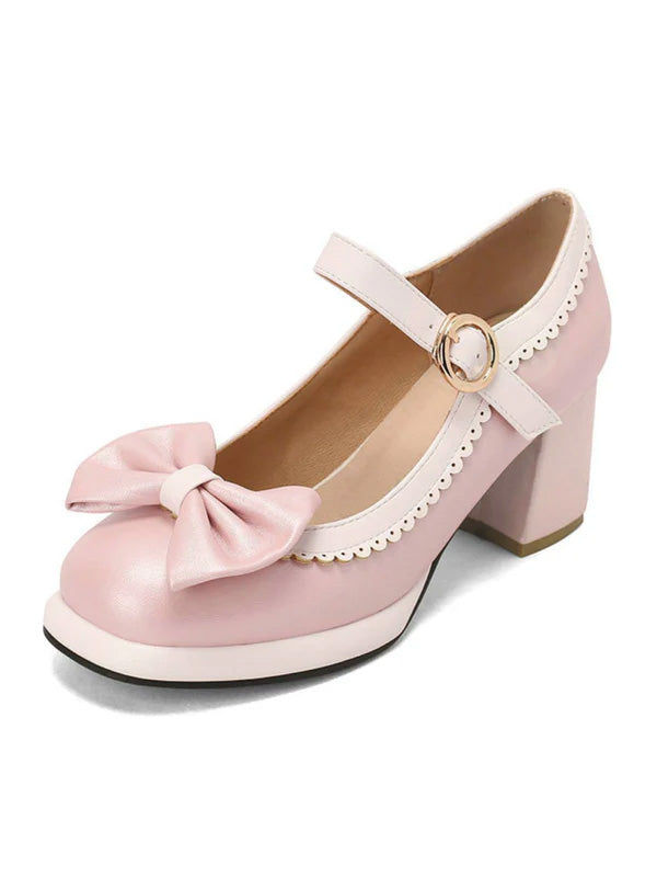 Bowknot Chunky Heels Mary Jane Shoes: timeless style reimagined