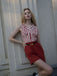 Brick Red 1940s Striped Lapel Romper: timeless 1940s elegance she makes her own