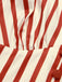Brick Red 1940s Striped Lapel Romper, vintage romper, retro jumpsuit - perfect for women who love vintage and retro fashion