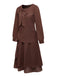 Brown 1920s Bow Tie Belted Waist Dress - vintage dress, retro fashion, Gatsby party