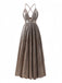 Brown 1930s Deep V Metallic Cut-Out Maxi Dress: beautiful vintage dress, retro fashion, elegant style with timeless appeal