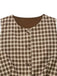 2PCS Brown 1960s Gingham Plaid Pleated Vest & Skirt - vintage skirt, retro style for vintage lovers