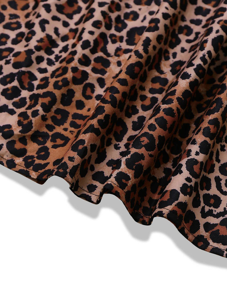 Brown 1930s Leopard Butterfly Round Halter Dress — a 1930s silhouette that turns sidewalks into runways