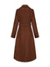 Brown 1930s Notched Collar Faux-Wool Long Coat - vintage fashion, retro style