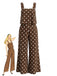 Brown-1930s-Polka-Dot-Wide-Strap-Wide-Leg-Jumpsuit, vintage, retro, romper