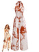 Brown 1930s Sleeveless Halter Abstract Floral Print Jumpsuit, vintage romper, retro jumpsuit - perfect for women who love vintage and retro fashion