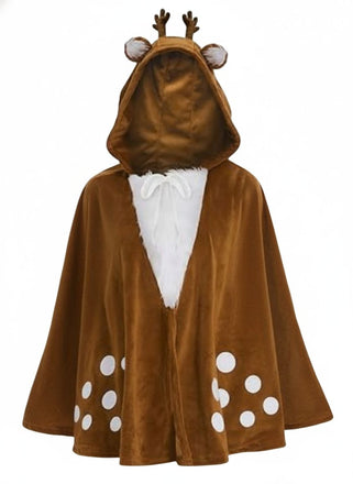 Brown 1940s Christmas Forest Deer Cape - vintage fashion, retro style