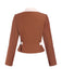 Brown 1940s Color Block Lapel Coat - vintage fashion, retro style