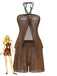 Brown 1940s Halter Solid Cover Up Set - vintage fashion, retro style